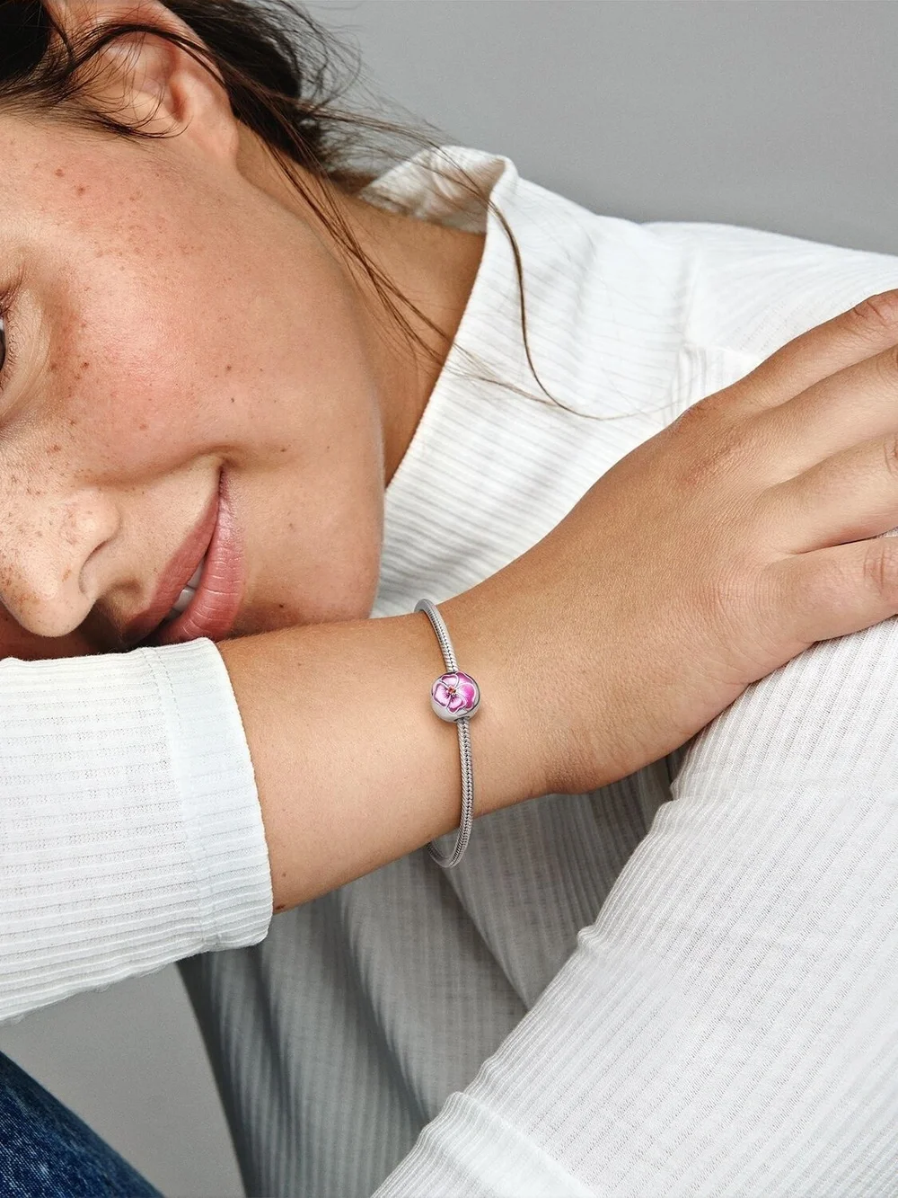 Pandora Pink Pansy Flower Clip Charm39